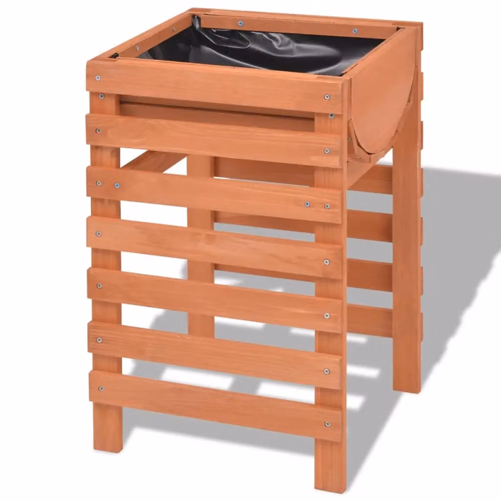 Berkfield Wood Planter in Beige and Brown, W/D/H: 38 x 36 x 60 cm – 2