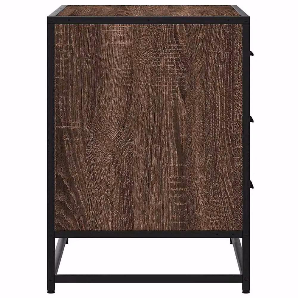 Berkfield Home Elegant Drawer Cabinet in Brown Oak, W/D/H: 70 x 41 x 56 cm – 4