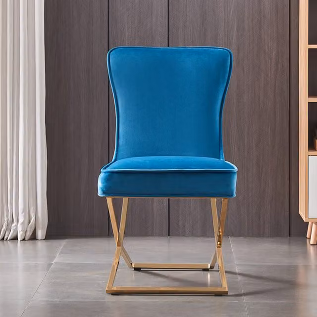Life Interiors Trafalgar LUX Velvet Dining Chair in Blue
