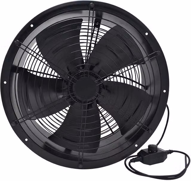Livingandhome Wall-Mounted Axial Exhaust Fan, 16-inch, Black – 1