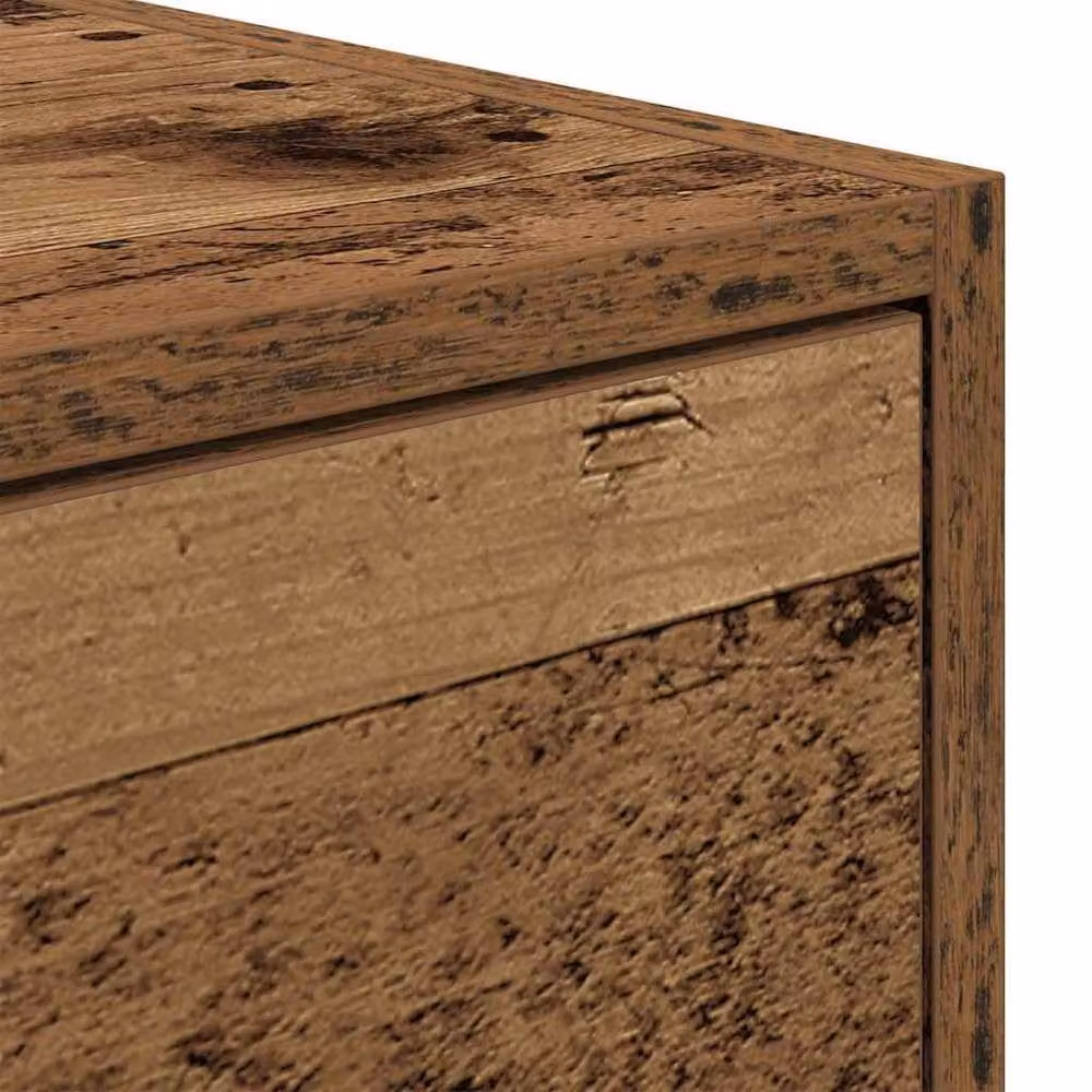Berkfield Home Set of 2 Rustic Old Wood TV Cabinets in Brown, W/D/H: 60 x 31 x 25.5 cm – 4