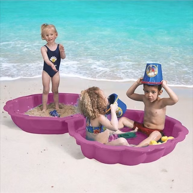 URBNLIVING Shell Clam Shaped Plastic Sandpit in Pink