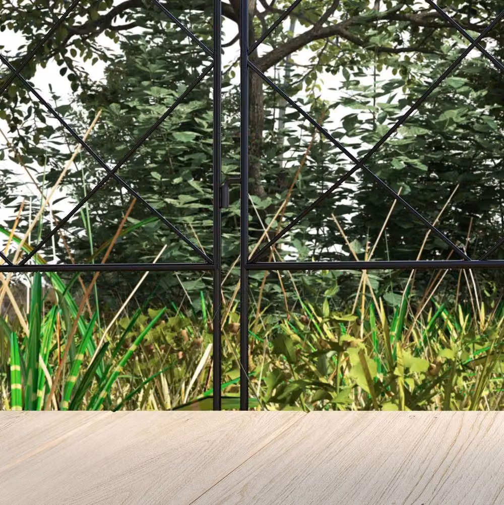 STILVORA Set of 4 Flexible Metal Garden Fence Panels, Black, W/D/H: 348 x 110 x 4 cm – 6
