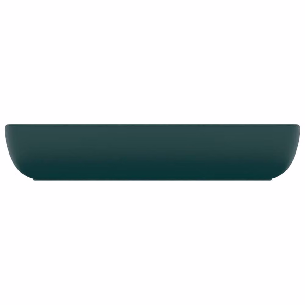 Berkfield Home Luxury Rectangular Ceramic Countertop Basin in Matt Dark Green W: 71 cm, D: 38 cm, H: 13.5 cm – 3