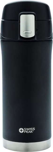 Swiss Peak Elite Copper Vacuum Insulated Stainless Steel Mug with Lid, Black, 300 ml