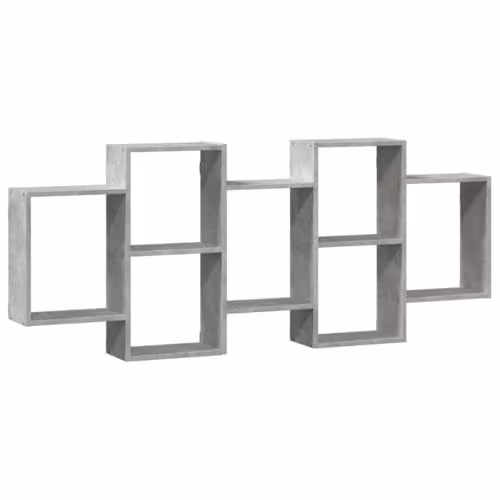 vidaXL Modern Wall Mounted Shelf in Concrete Grey, MDF Engineered Wood, W: 159 cm, D: 18 cm, H: 65 cm