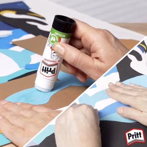 Pritt Glue Stick for School and Craft, Transparent and White, 5 x 11 g – 5