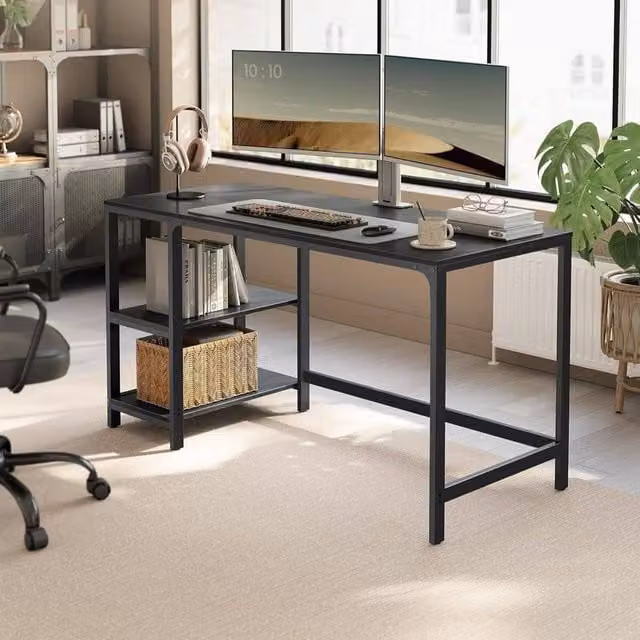 VASAGLE Industrial Computer Desk in Black