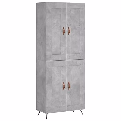 vidaXL Highboard in Concrete Grey, W/D/H: 69.5 x 34 x 180 cm