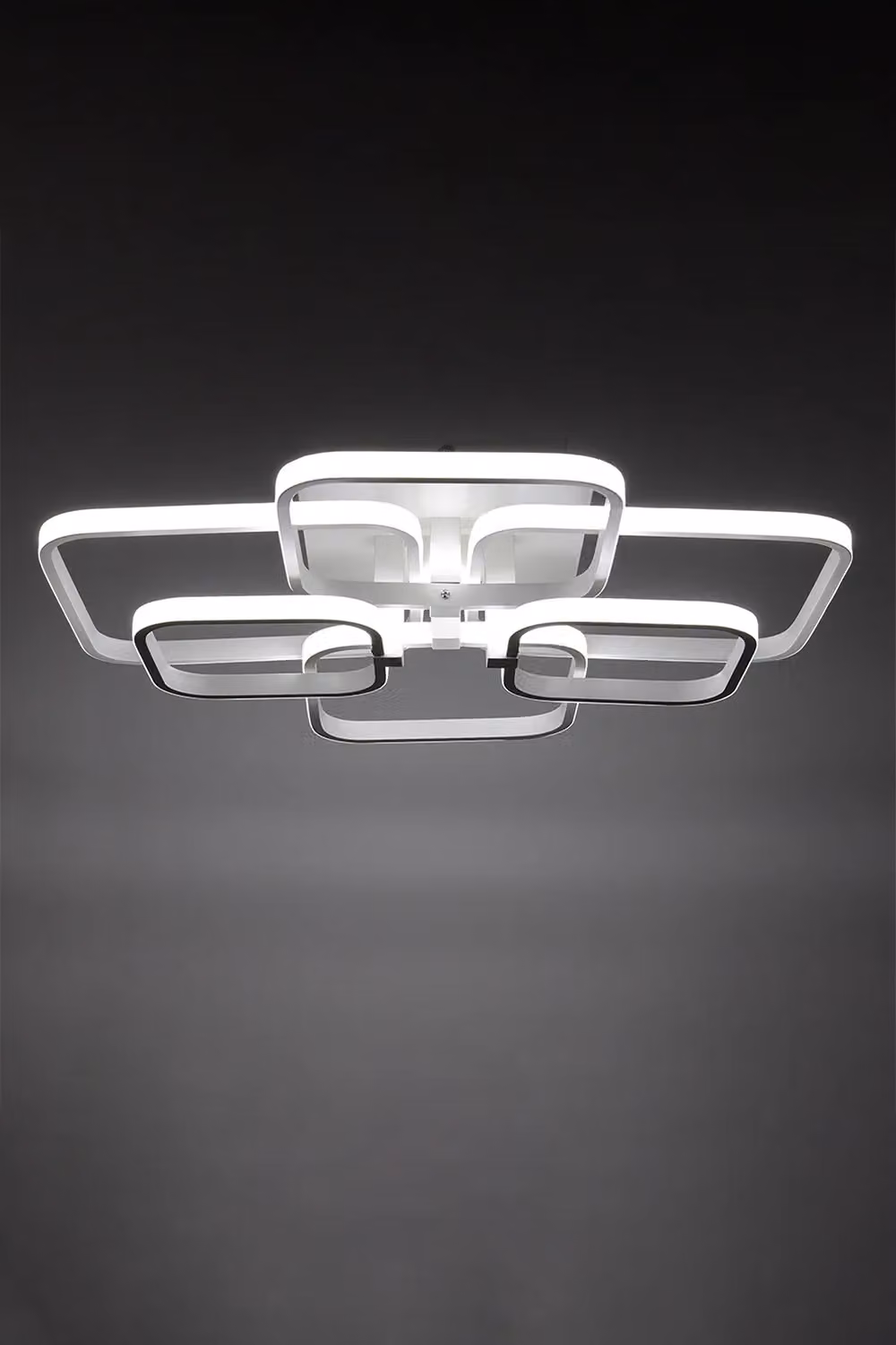 Living and Home Contemporary LED Semi Flush Ceiling Light in White – 3