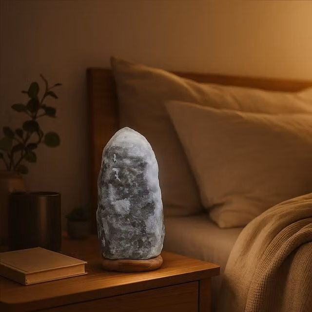 Orsina Nepal Natural Salt Lamp in Grey, W/D/H: 23.0 x 12.0 x 12.0 cm