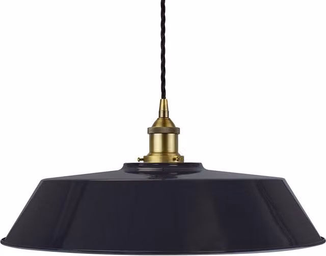 SE Home Chancery Blue and Gold/Brass Metal Cone Pendant Light