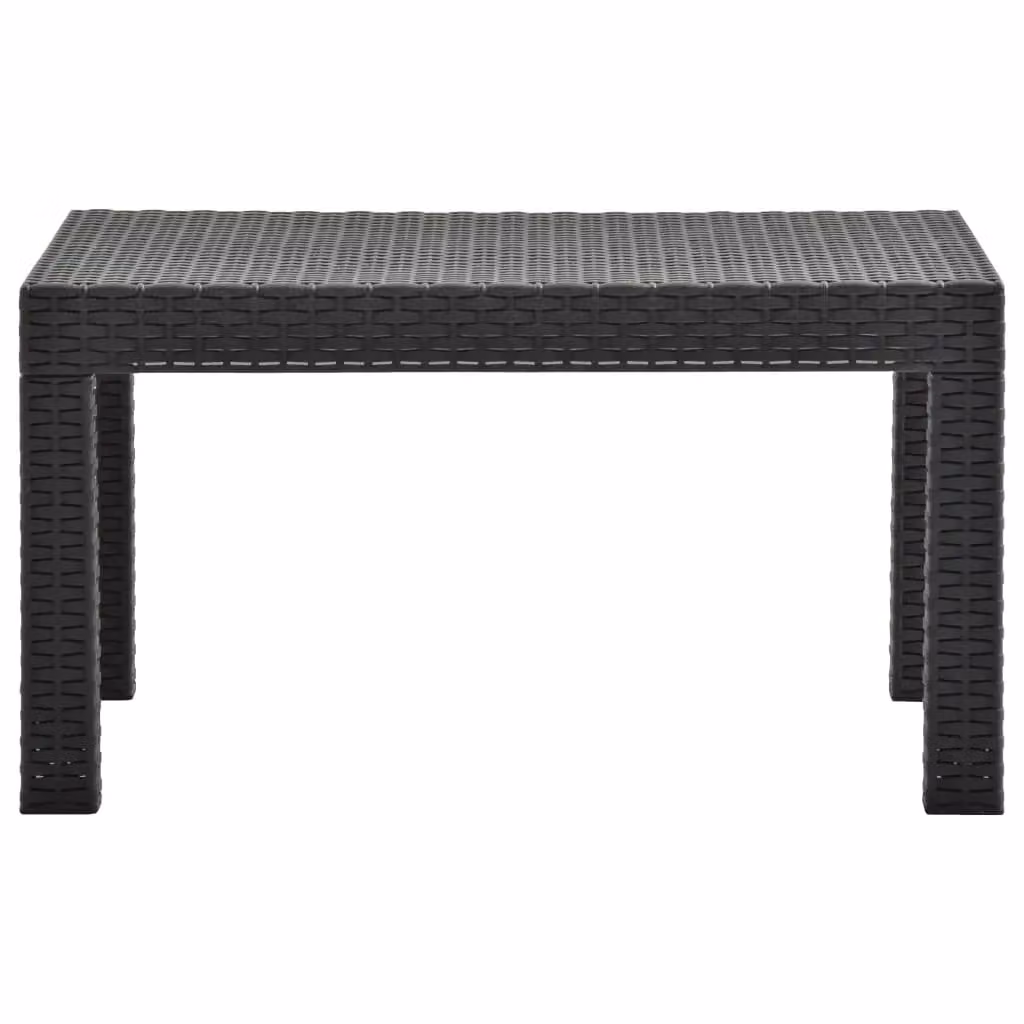 Berkfield Home Garden Table in Anthracite and Black PP Rattan, W/D/H: 58 x 58 x 41 cm – 2