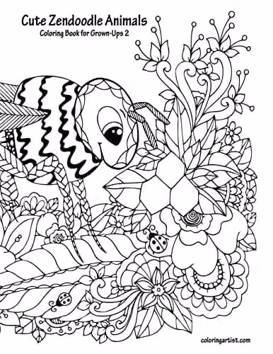 Cute Zendoodle Animals Coloring Book for Grown-Ups 2: Volume 2 by Createspace