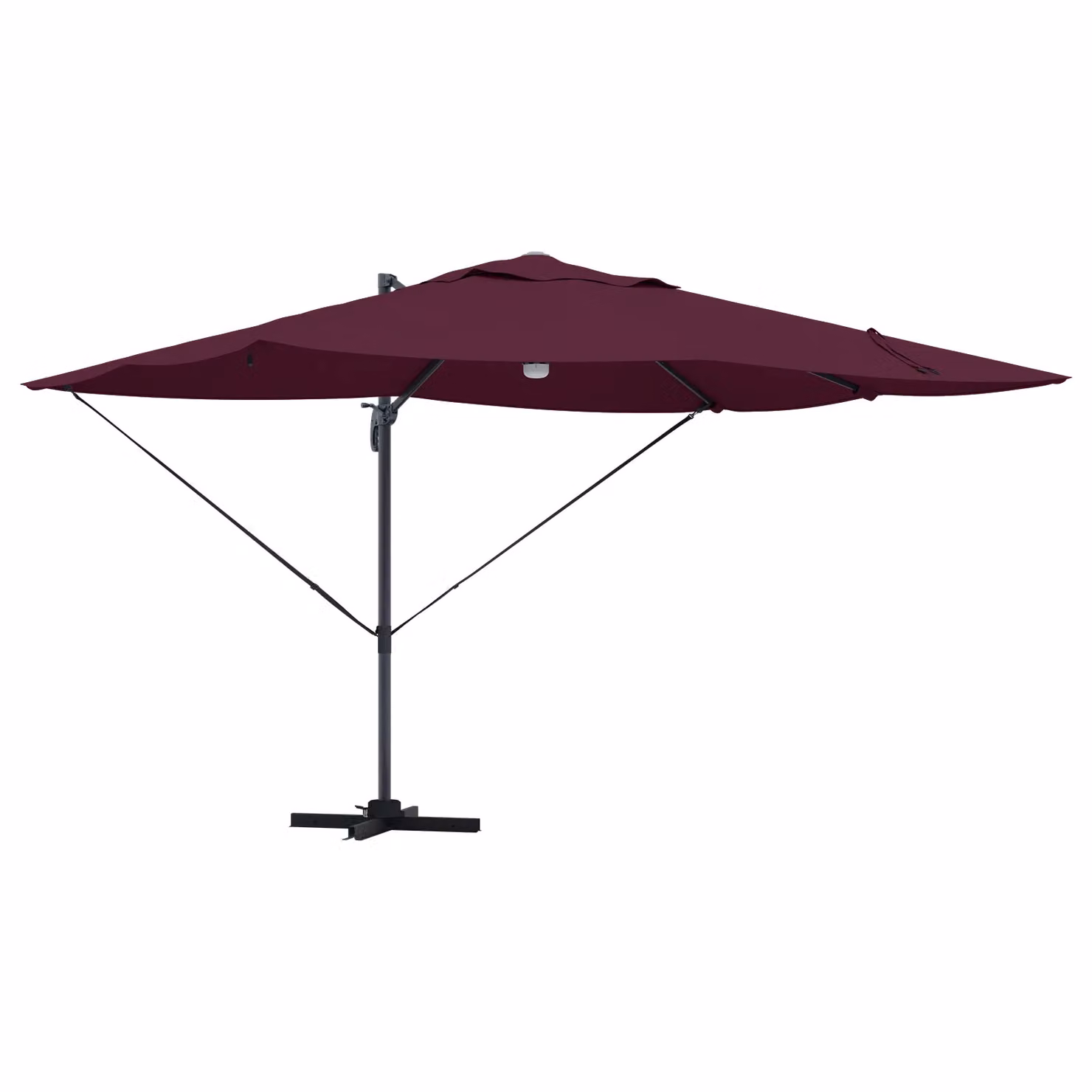 Berkfield Home Cantilever Umbrella in Bordeaux Red Metal and Fabric – 2