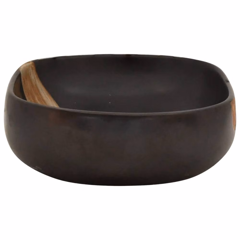 Berkfield Home Black Oval Ceramic Countertop Basin W: 59 cm, D: 40 cm, H: 14 cm – 4