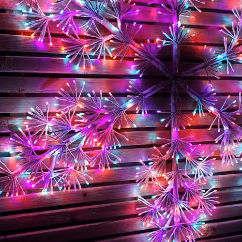 Samuel Alexander Twinkling Starburst Snowflake Christmas Decoration with 960 Rainbow LEDs in White and Multicolour, H 120 cm – 4