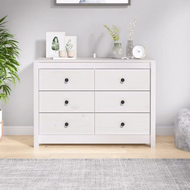 Berkfield Home White Rustic Solid Wood Pine Side Cabinet W/D/H: 100 x 40 x 72 cm