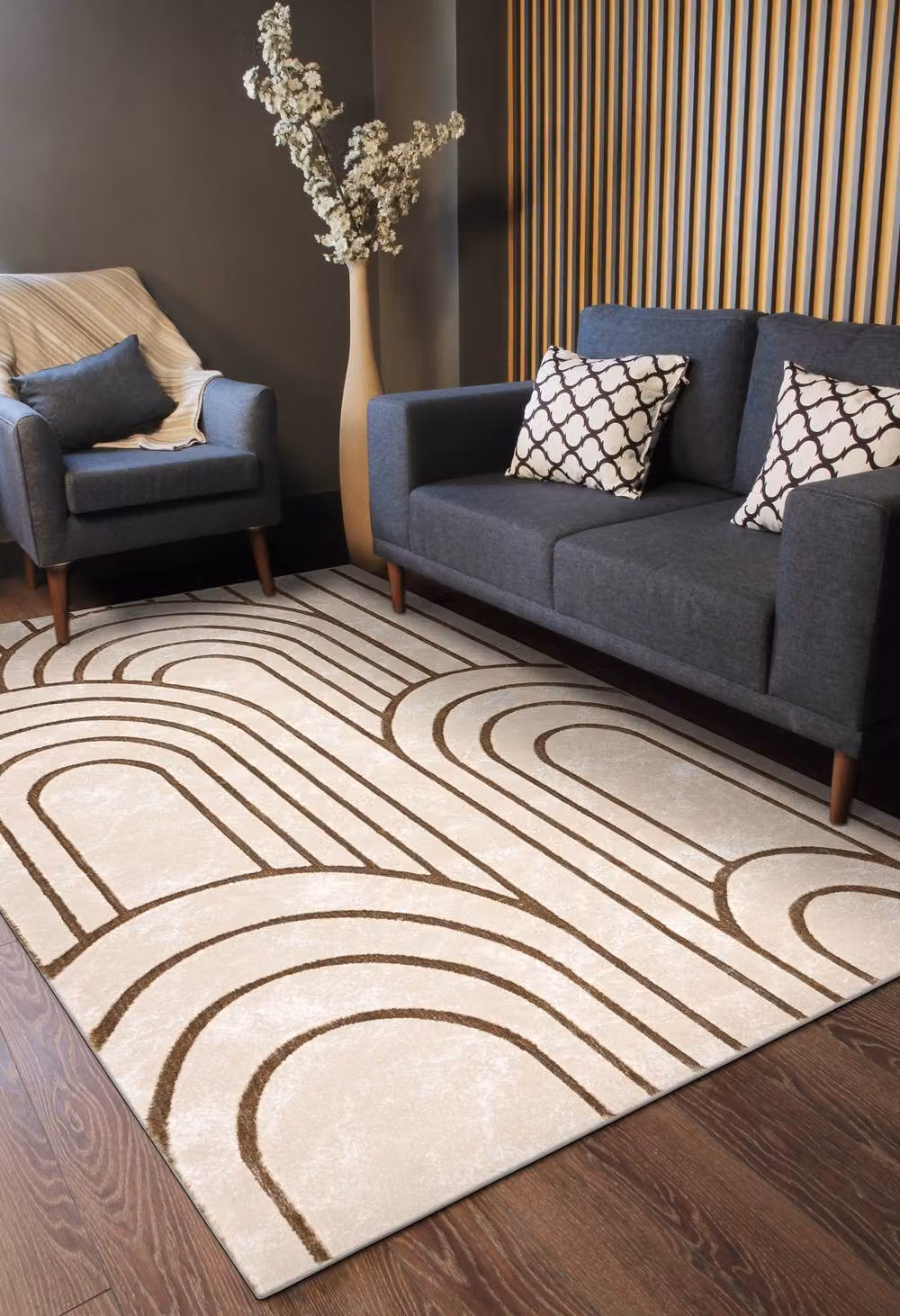 RugsX Allure Geometric Modern Rug in Beige, W: 180 cm, D: 270 cm – 2