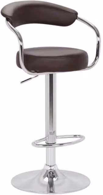 netfurniture Pinnacle Brown Padded Synthetic Leather Kitchen Bar Stool with Arms and Swivel Function