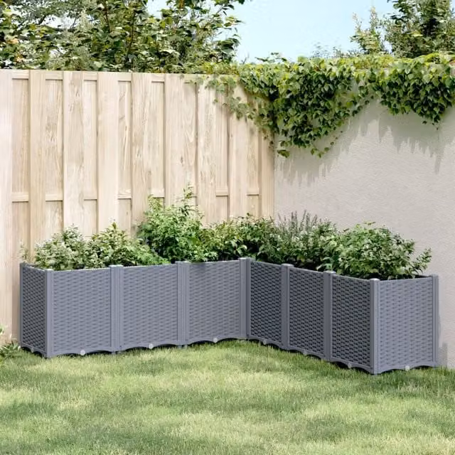 Berkfield Home Garden Planter Tub in Blue and Grey, W: 160 cm, D: 160 cm, H: 53 cm – 1