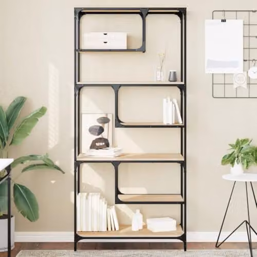 vidaXL Modern Bookcase in Brown Sonoma Oak, W/D/H: 81 x 36 x 176 cm – 2