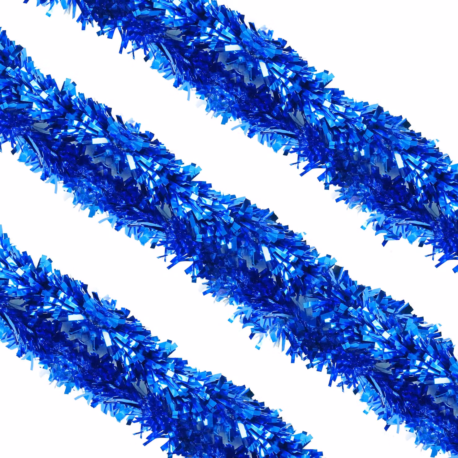 Neel Blue Shiny Metallic Chunky Tinsel Garland for Christmas and Parties – 6