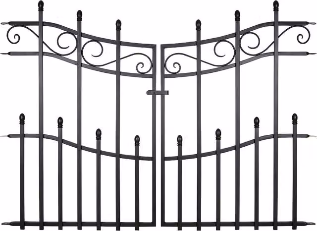 Primrose Kensington Gate Black Galvanised Steel Panacea Fence System, Surface-Mounted, Height: 122 cm