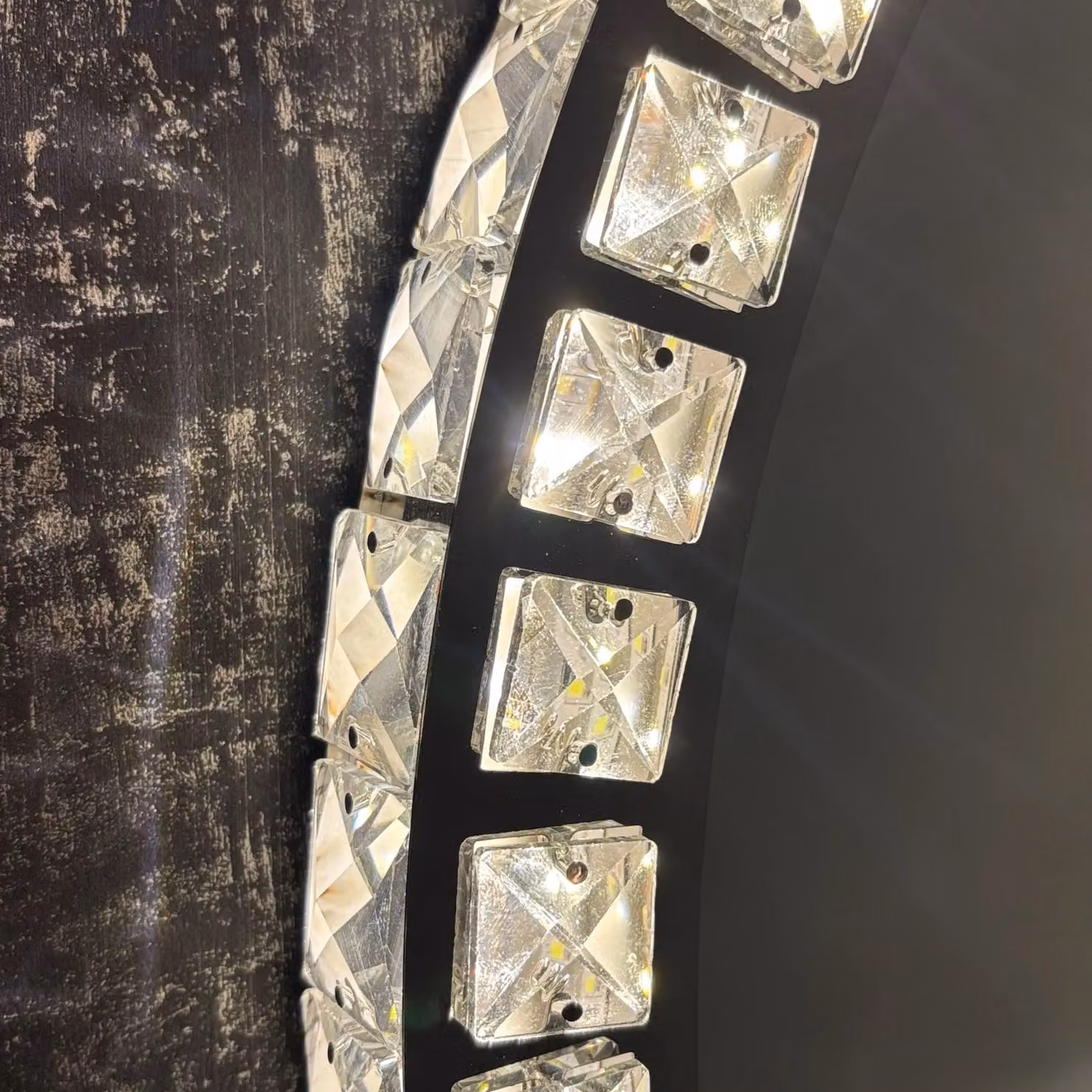 CGC Lighting Ariella Round Crystal LED Mirror Light in Silver, Diameter: 60 cm – 5