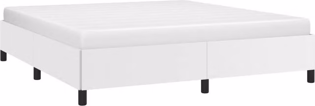 Berkfield Home Upholstered Super King Bed Frame in White Faux Leather W/D/H: 183 x 203 x 35 cm – 1
