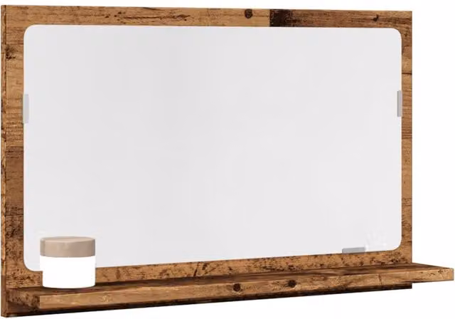 Berkfield Home Bathroom Mirror Cabinet in Old Wood Brown, W/D/H: 60 x 11 x 37 cm – 1