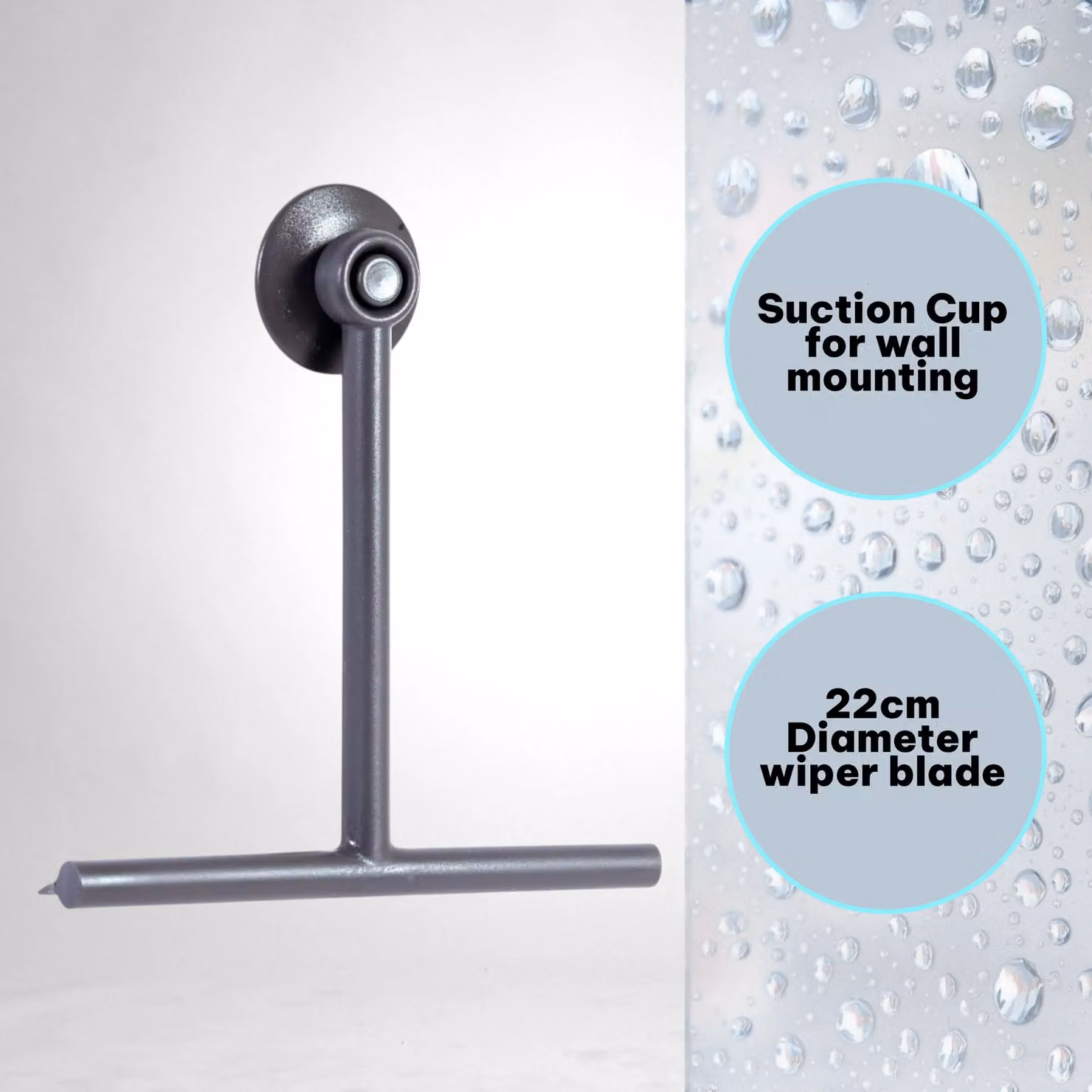 Showerdrape Rocco Wall Mountable Bathroom Shower Squeegee in Grey – 2