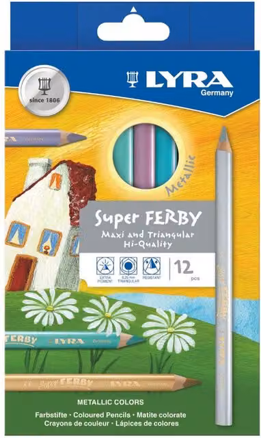Lyra Super Ferby Metallic 12 Piece Multicolour Pigment Set