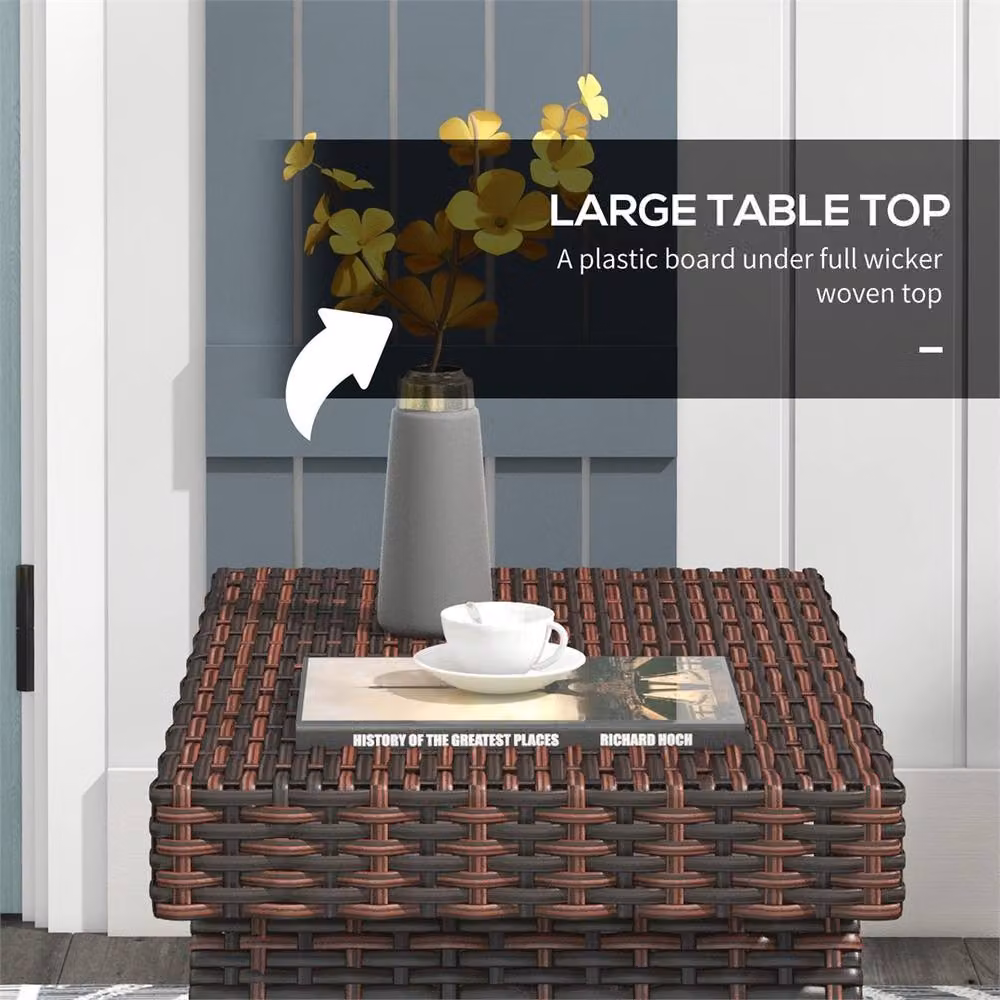 EONLION Brown Foldable Outdoor Coffee Table for Garden – 3