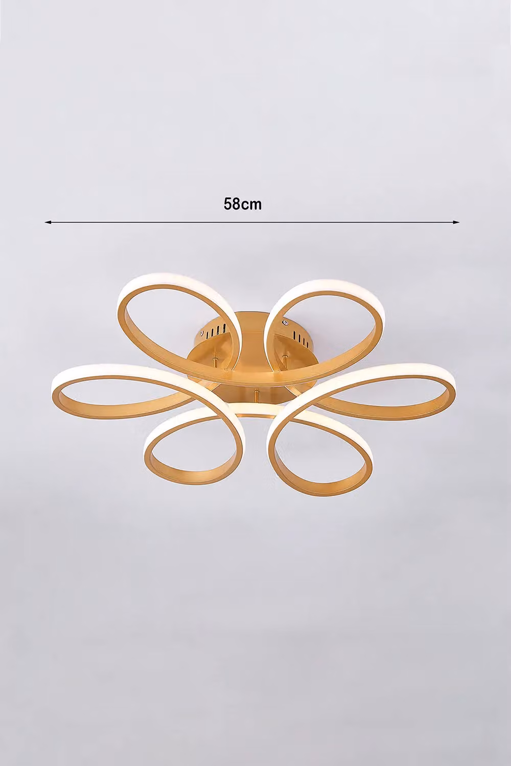 Living and Home 65W Modern Gold Acrylic Petal LED Semi Ceiling Light with Remote Control – 4