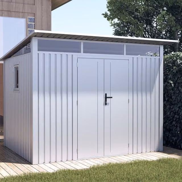 BillyOh Centro II Pent Aluminium Metal Shed with Window, White