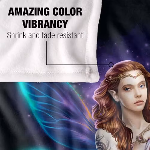 JQ Licensing En Fairy Queen Silky Touch Super Soft White Fleece Throw Blanket W/D/H: 152 x 127 cm – 3