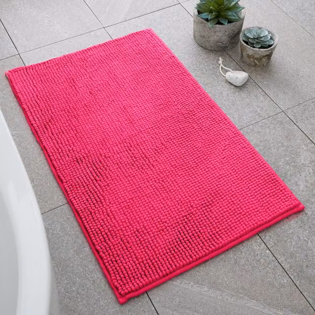 Catherine Lansfield Bobble Bath Mat Pink W: 50 cm, D: 80 cm