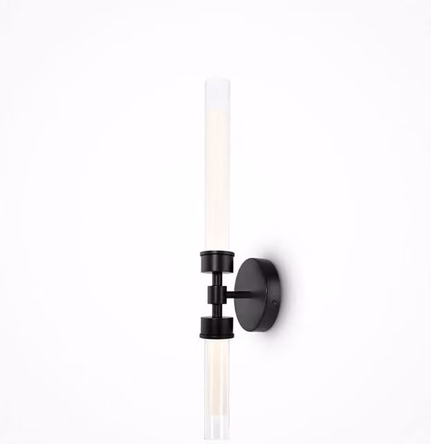 Maytoni Stelo Modern 2 Light Integrated LED Wall Lamp in Black with Warm White 3000K Light