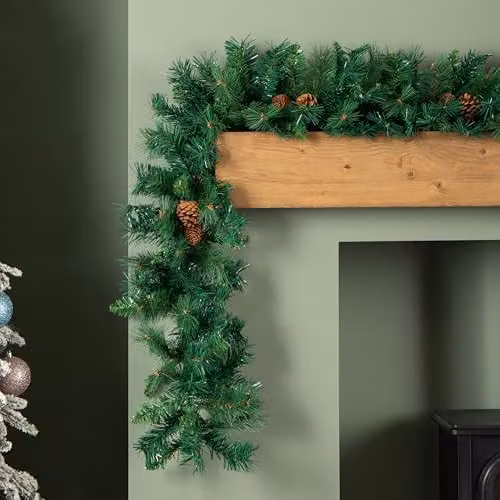 Samuel ALEXANDER 2.7m Green Christmas Garland with Pine Cones and Mixed Needles – 4