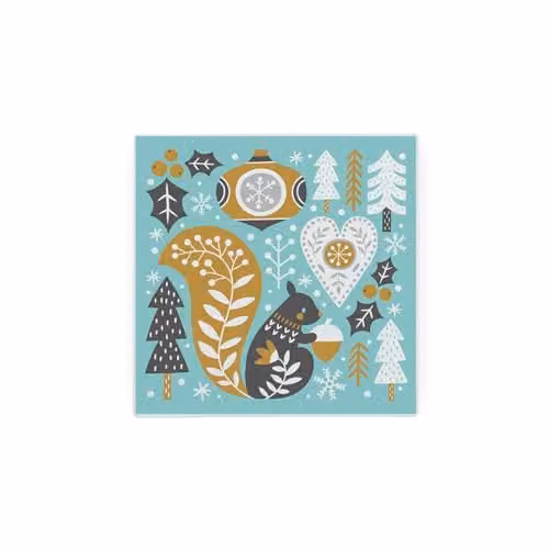 Purely Home Festive Squirrel Christmas Glass Hot Pot Stand Trivet, Multicolour, W/D: 20 x 20 cm – 2
