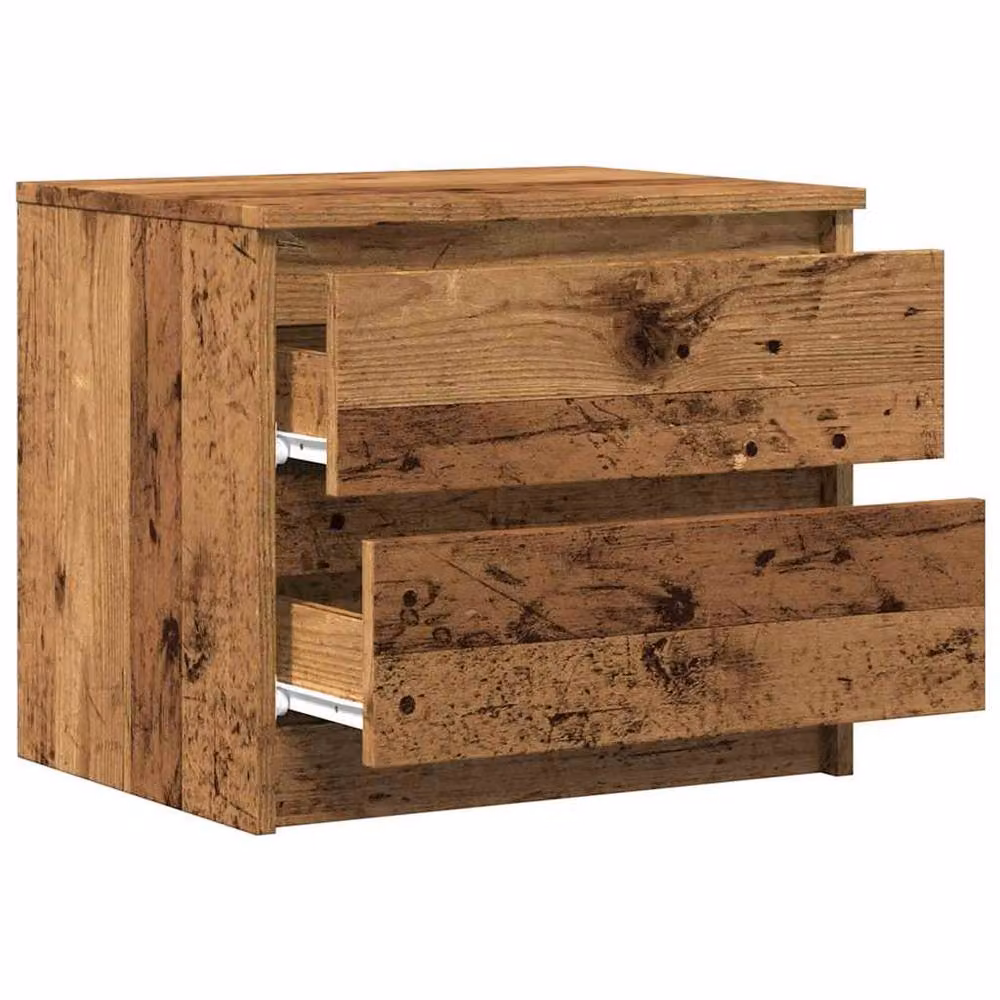 Berkfield Home Set of 2 Bedside Cabinets in Old Wood Brown, W/D/H: 50 x 40 x 43.5 cm – 4