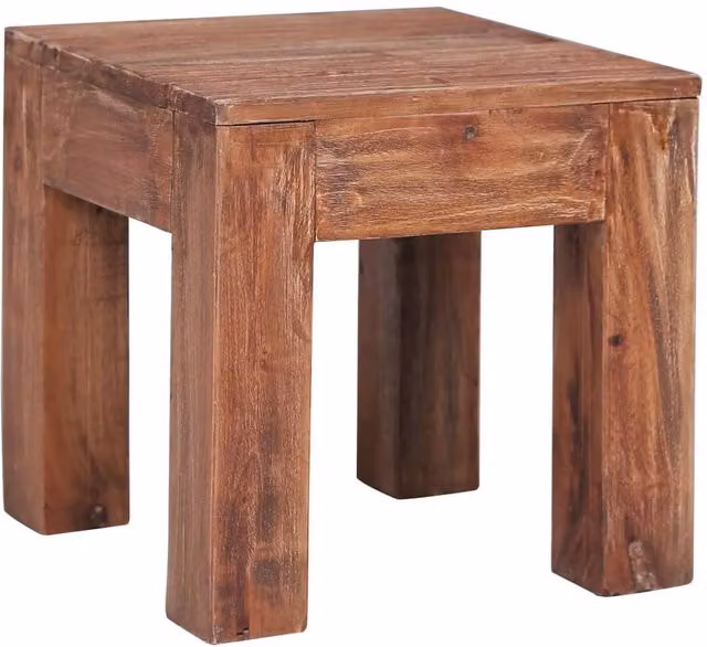 Berkfield Home Rustic Solid Reclaimed Wood Coffee Table, Brown, W/D/H: 30 x 30 x 30 cm – 1