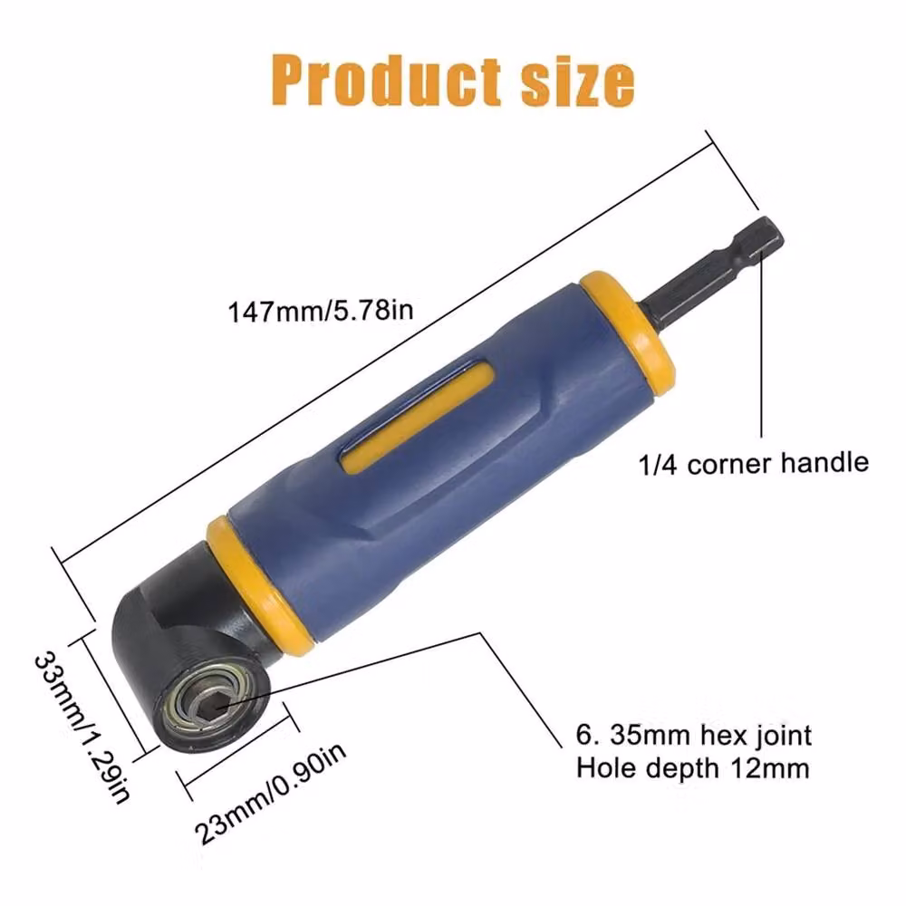 KORVIXA Blue Right Angle Screwdriver Adapter Bit Holder, Length: 12.5 cm – 2