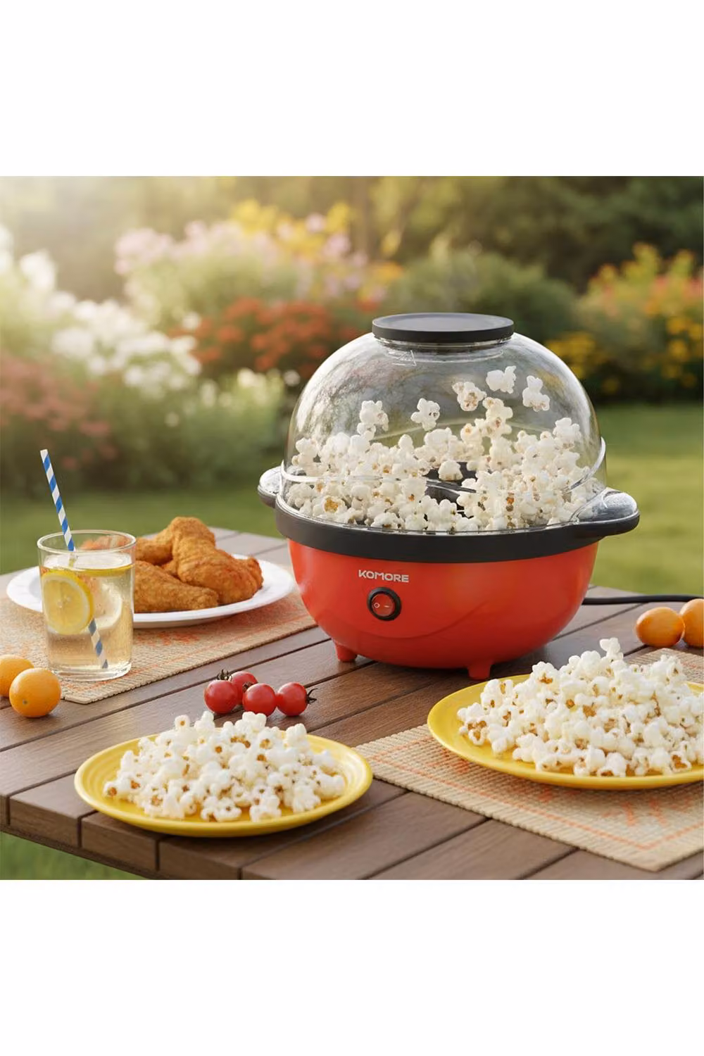 Living and Home 650W Electric Popcorn Maker Machine in Red – 2