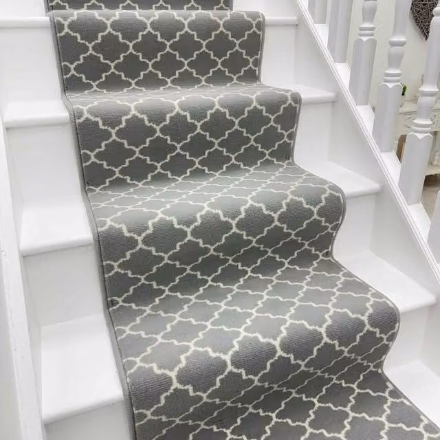 runrug Avanti Stair Runner Carpet in Light Grey, W: 60 cm x L: 450 cm