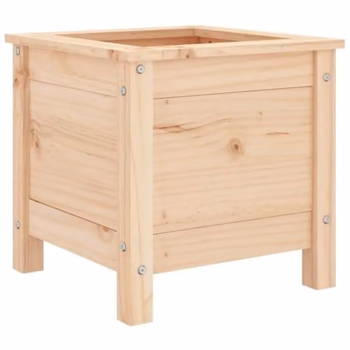 vidaXL Wooden Garden Planter Tub, Brown, W: 40 cm, D: 40 cm, H: 39 cm – 1