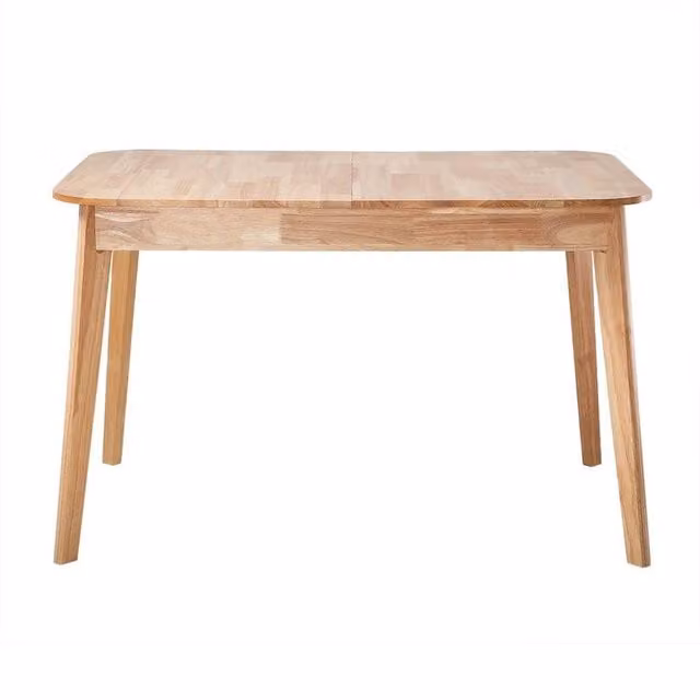 CALICOSY SOLINE Extendable Solid Wood Dining Table in Light Oak, W/D/H: 120-160 x 80 x 75 cm