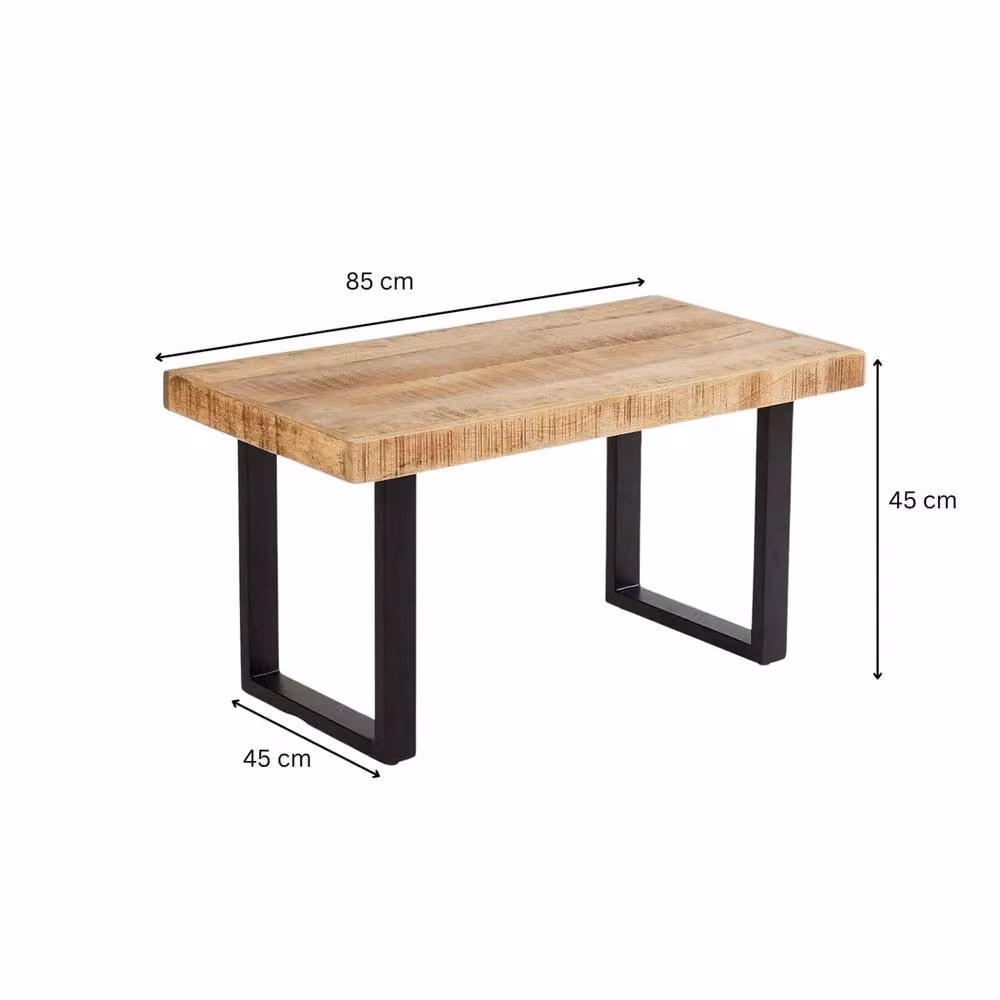 FORGEVIO Rectangular Mango Wood Table with Solid Iron Legs in Brown – 2
