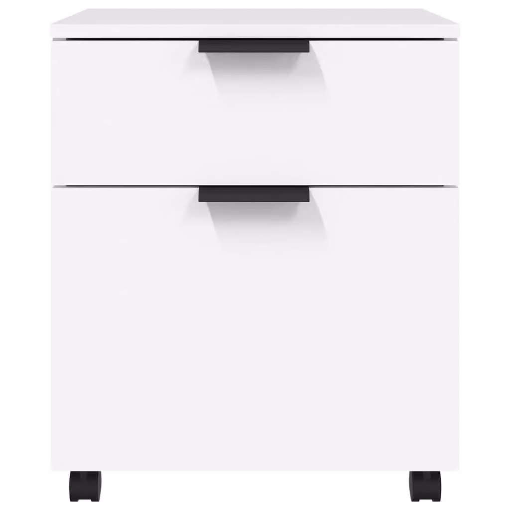 Berkfield Home Mobile File Cabinet in White with Castors, W/D/H: 45 x 38 x 54 cm – 2